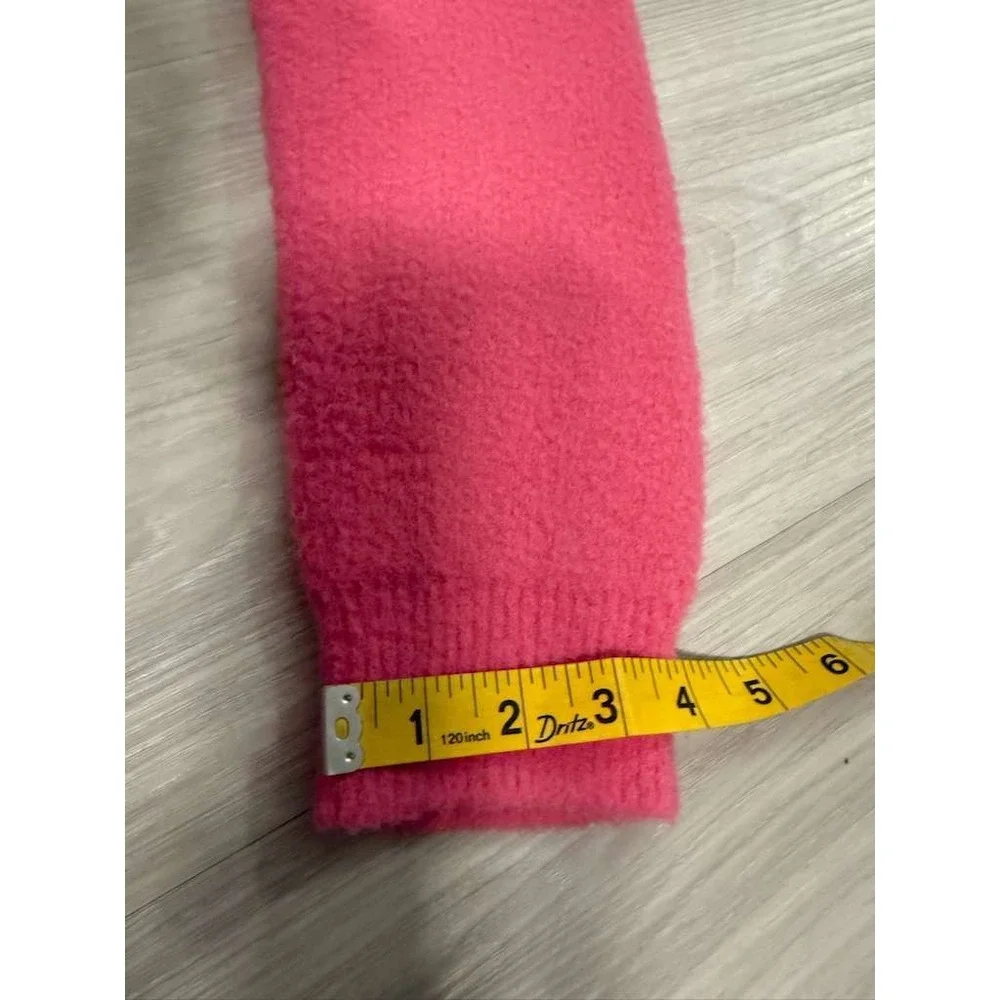 ZARA Textured Crewneck Pullover Sweater Bright Pink Cozy Knit Womens S